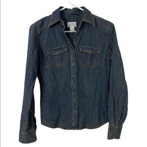 Loft Denim Western Style Shirt XS Snap Front